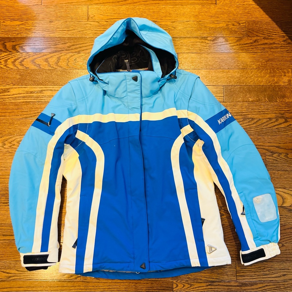 Ladies Karbon Blue and White Jacket